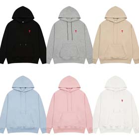 Ami Simple Baita hooded sweatshirt with small heart embroidered logo-2148