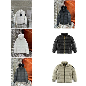 Moose Knuckles FW24 contrast color stitching stand collar zipper long sleeve down jacket-4266